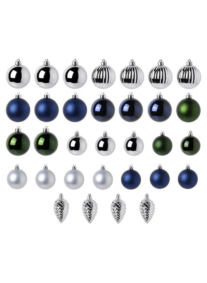Generic VINTERFINT Decoration bauble, set of 32, blue/mixed colours  - Image 1