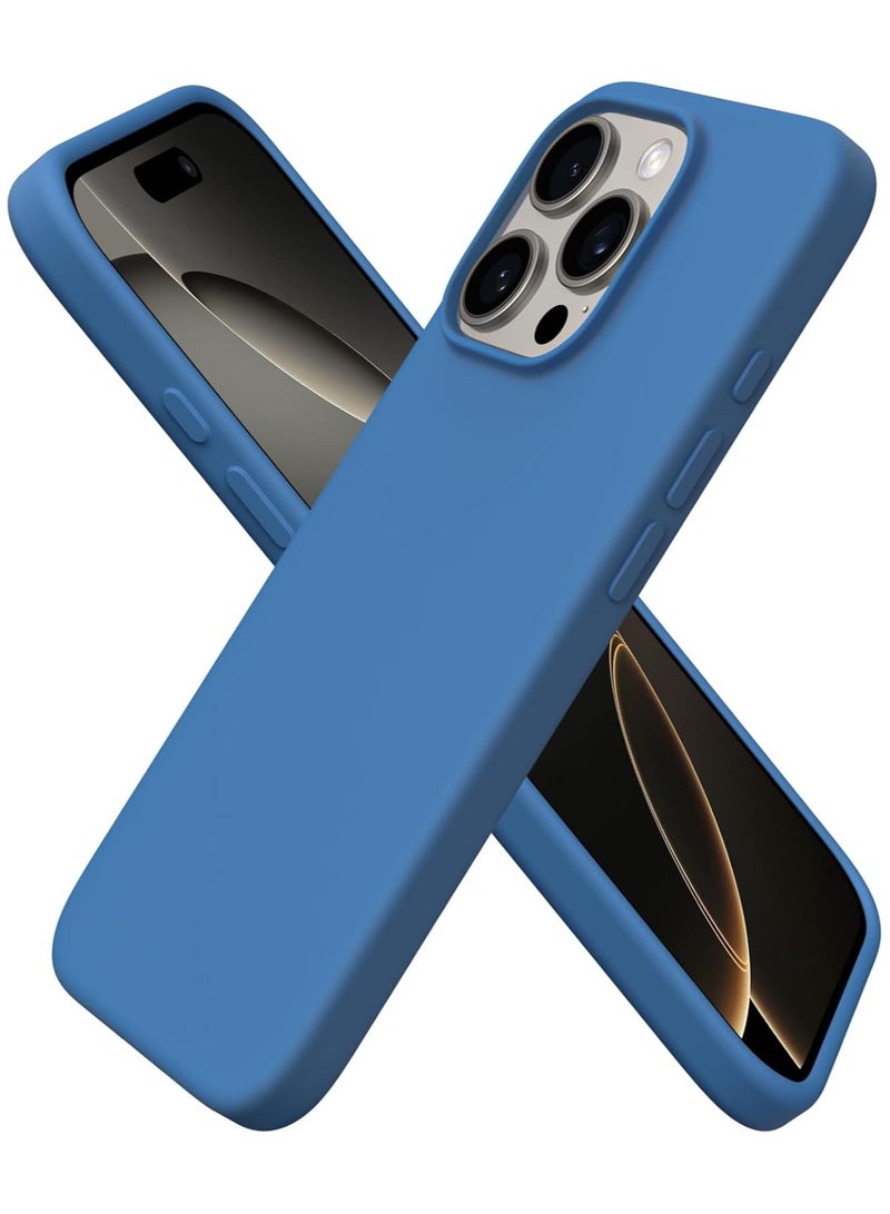 Delivus Iphone 16 Pro Max, Blue Silicone Case - Silky Soft Touch with Grade Drop Protection - Anti-Scratch Microfiber Lining - Shockproof Protective Phone Case Slim Thin Cover - Image 1