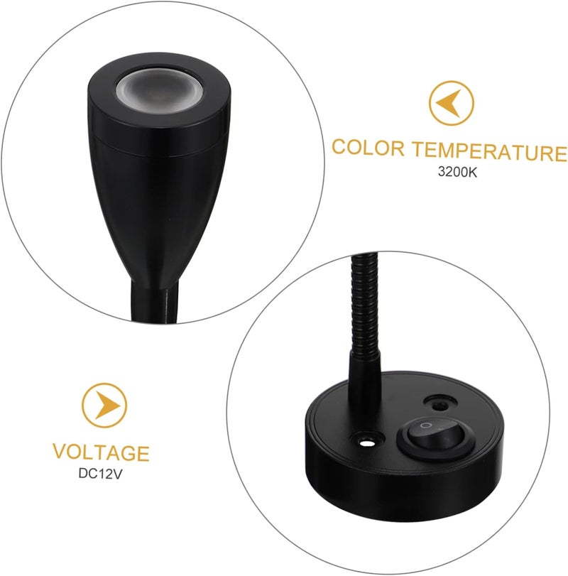 خصائص فيزيائية وكيميائية مستقرة ABOOFAN 3 واط LED ضوء قراءة لليخت وكشاف خزانة حائط مع توهج دافئ للقراءة والإضاءة الداخلية - Image 4