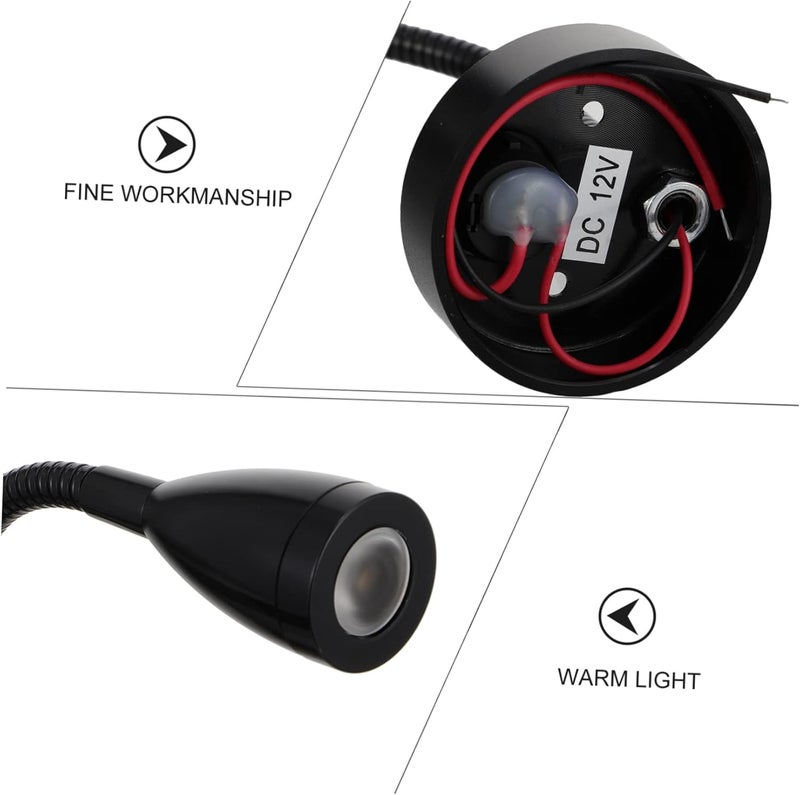 خصائص فيزيائية وكيميائية مستقرة ABOOFAN 3 واط LED ضوء قراءة لليخت وكشاف خزانة حائط مع توهج دافئ للقراءة والإضاءة الداخلية - Image 5