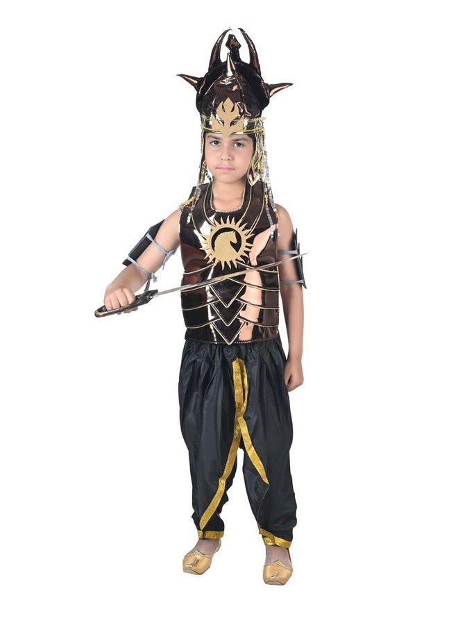BookMyCostume BookMyCostume Baahubali Warrior Indian Movie Character with Helmet & Sword Kids & Adults Fancy Dress Costume 7-8 yrs  - Image 1