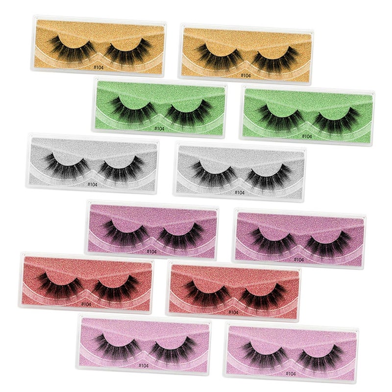 Baluue 12 Pairs False Eyelashes Set Colorful Base Mixed Volume Natural Look Makeup Eyelash Extensions for Party and Daily Wear with Vivid Fiber Supple Lashes - Image 1
