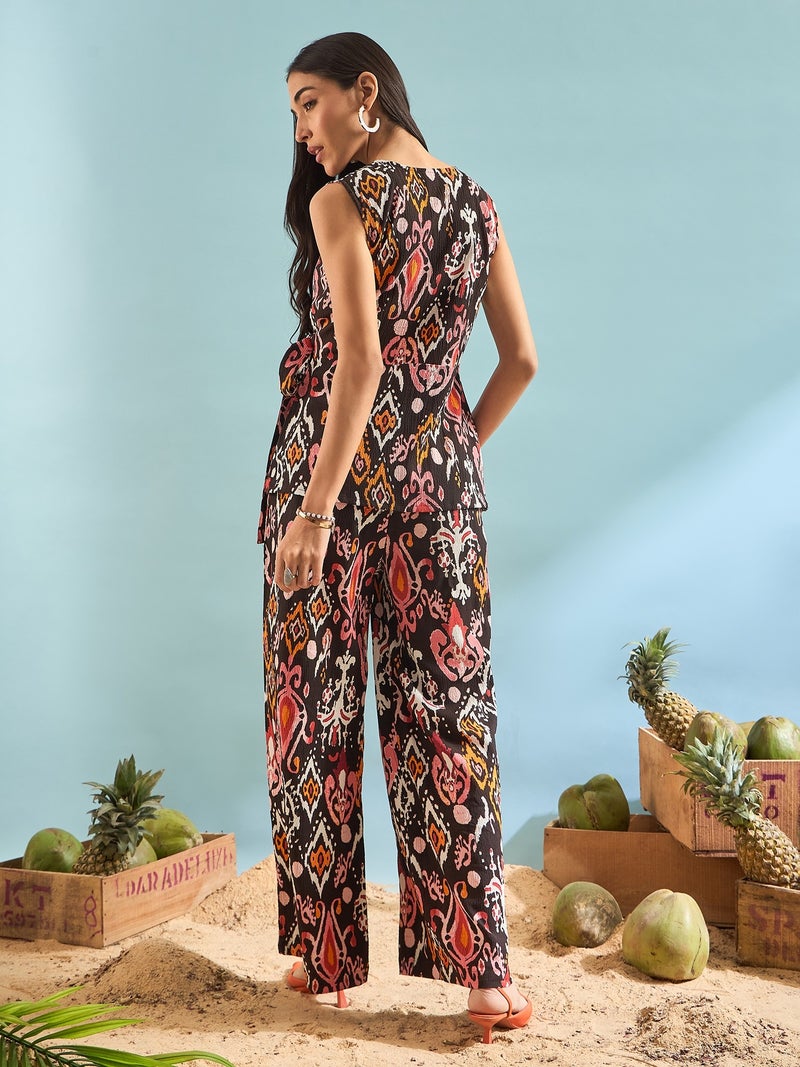 PANIT Brown & Black Seersucker Co-ord Set - Image 2