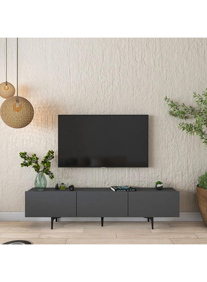 Home Canvas Home Canvas LuxeVision Black TV Console Table  - Image 3