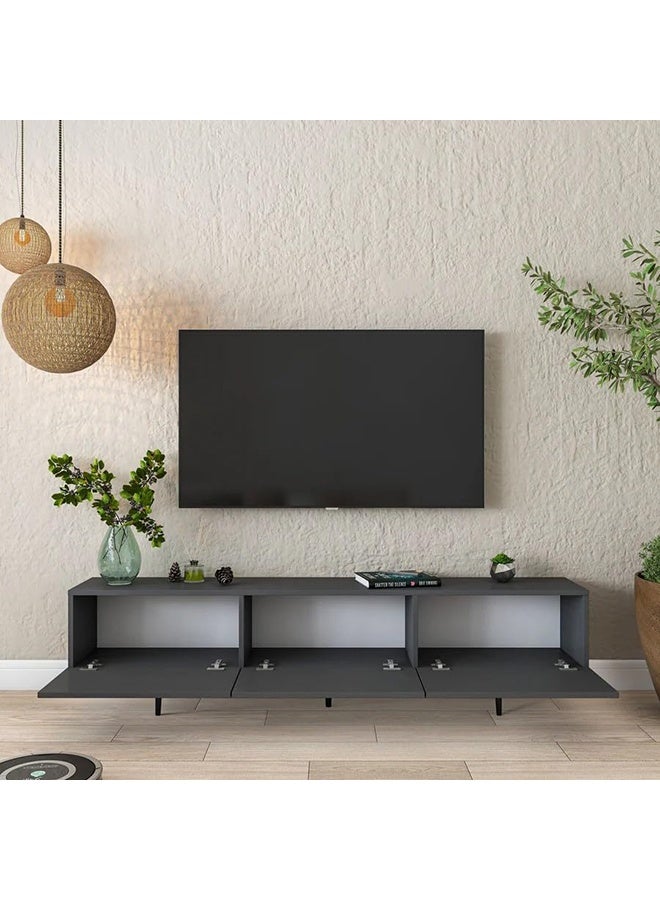Home Canvas Home Canvas LuxeVision Black TV Console Table  - Image 5