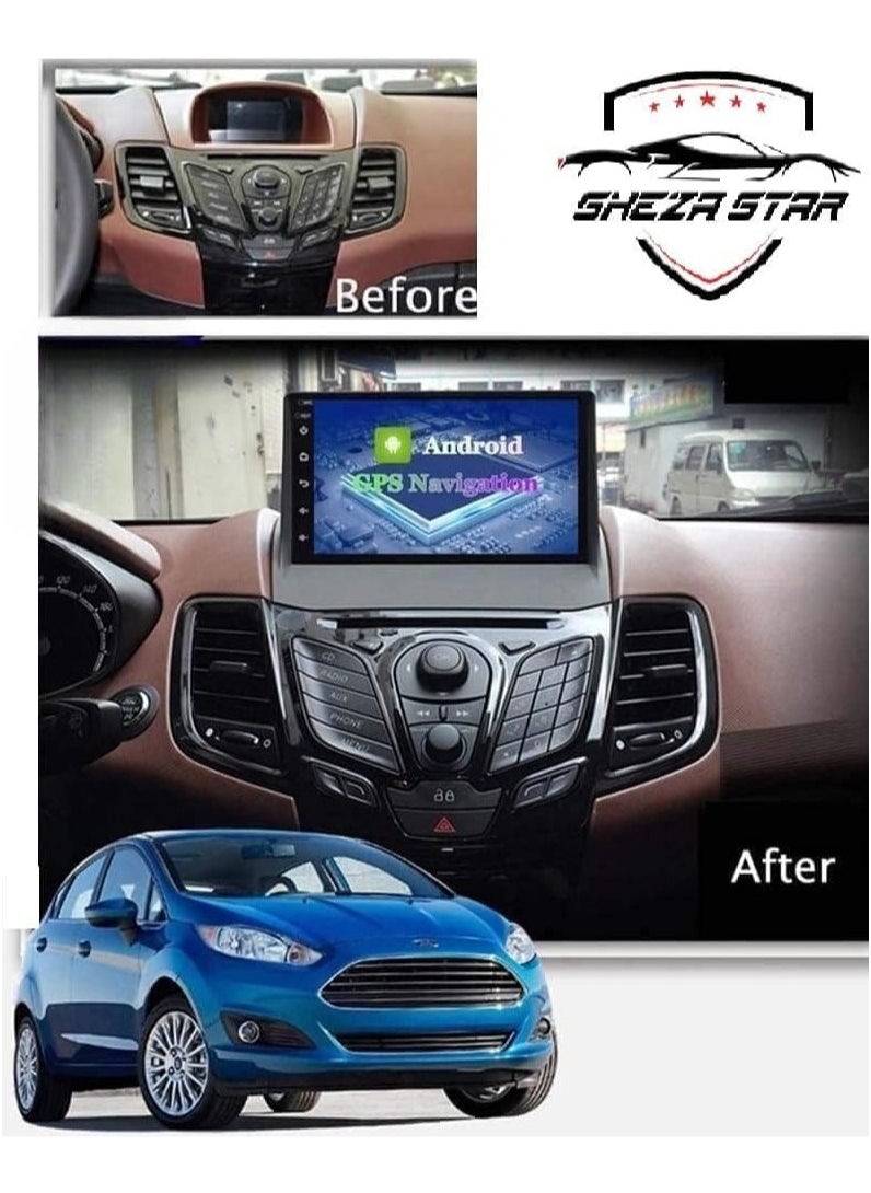 SHEZA STAR Android Car Stereo for Ford Fiesta 2013-2017 6GB RAM 128GB ROM Support SIM Card, Carplay, Mirror Link Wi-Fi BT Radio GPS Navigation 9 Inch IPS Touch Screen with AHD Camera Included  - Image 2