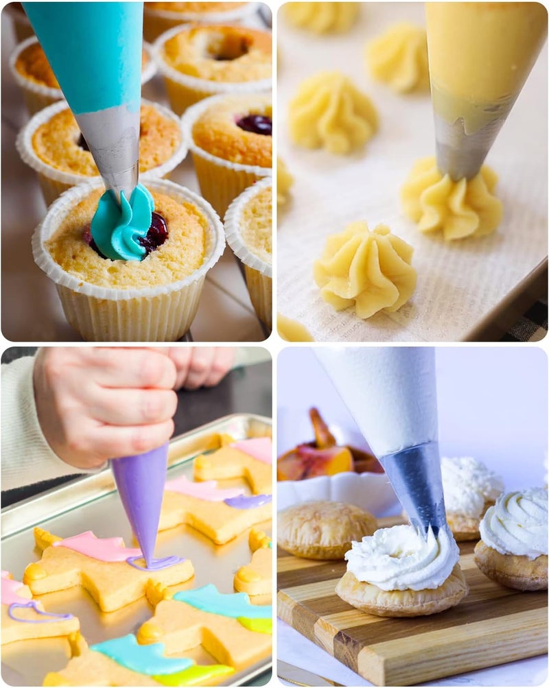 Labeol 200Pcs Disposable Piping Bags 16 Inch 12 Inch Pastry Bags Royal Icing Bags Tipless Frosting Bags Cookie Cake Decorating Bakery Bags Party Favor Bags Baking Supplies Christmas - Image 5