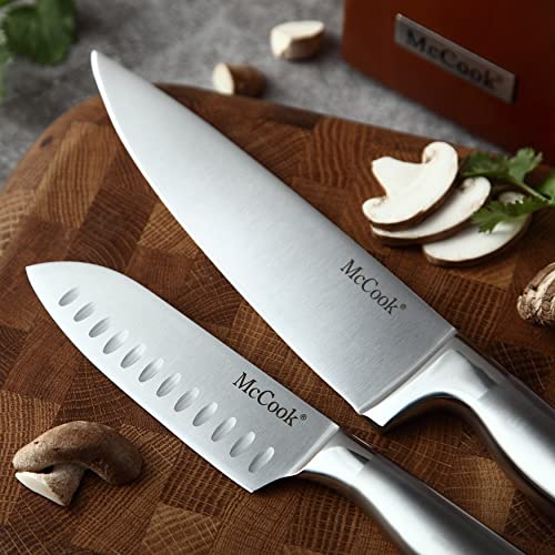 McCook® Knife Sets,German Stainless Steel Kitchen Knives Block Set with Built-in Sharpener - Image 5