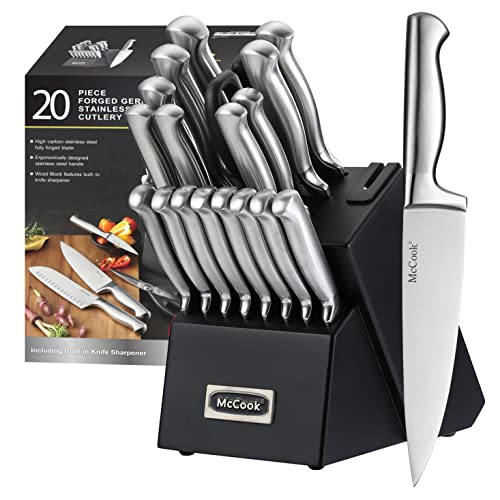 McCook® Knife Sets,German Stainless Steel Kitchen Knives Block Set with Built-in Sharpener - Image 1