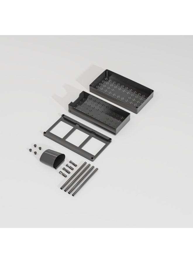 Under Sink Organizer, 2 Tier Bathroom Cabinet Organizers and Storage with Hook, Multi-purpose Storage Basket Shelf for Kitchen,with 4 Hooks and a Basket, Black - Image 5