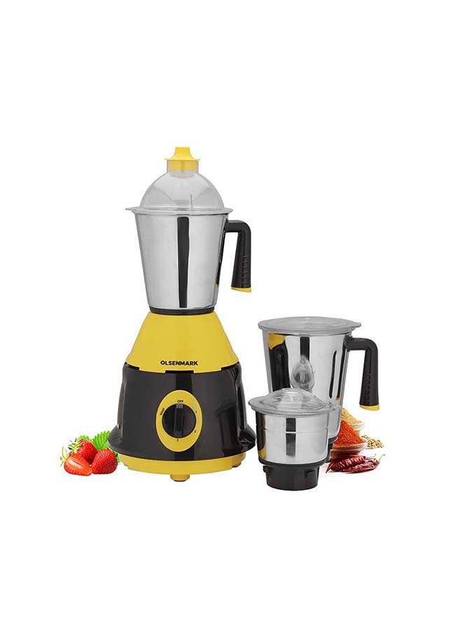 Olsenmark 3-In-1 Mixer Grinder 1.5 L 550 W OMSB2219J Yellow/Black/Silver - Image 1