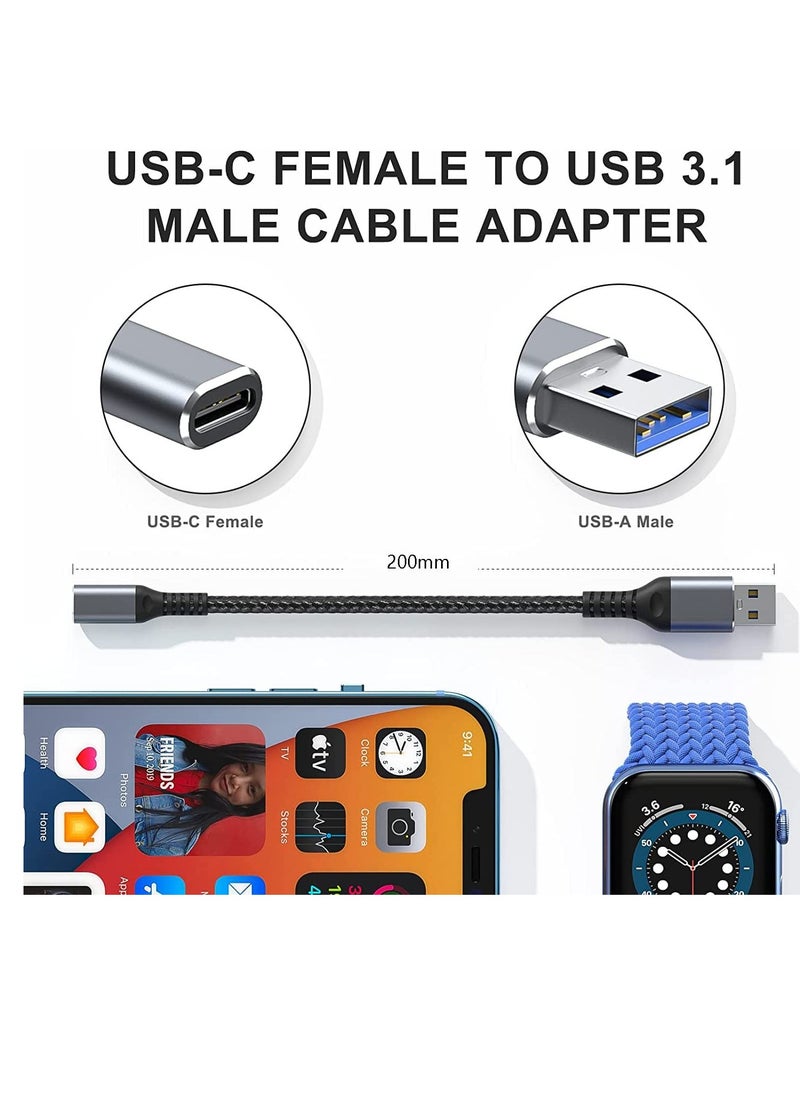 TYCOM - TYCOM USB C Female to USB Male Adapter, 5inch USB A to Type C Connector, Compatible with iPhone 12 Mini/12 Pro Max/11 Pro Max, Type-C Earphone/Flash Drive/Hub - Image 1