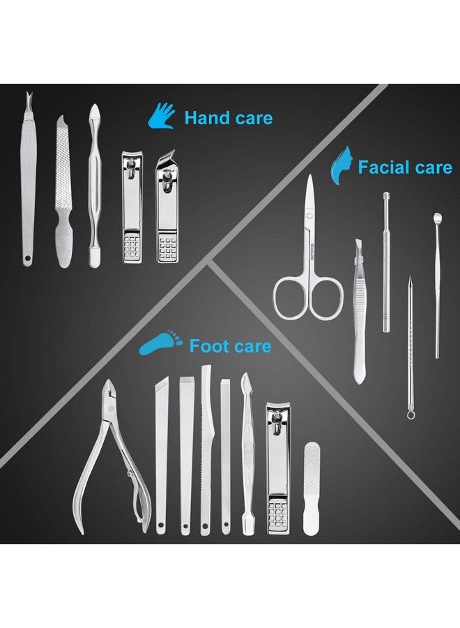 Yougai Nail Clippers Set Fingernail and Toenail Clipper Cutters, Manicure Pedicure Kit -18 Pieces Stainless Steel Professional Grooming Kits, Nail Care Tools with Luxurious Travel Case - Image 3