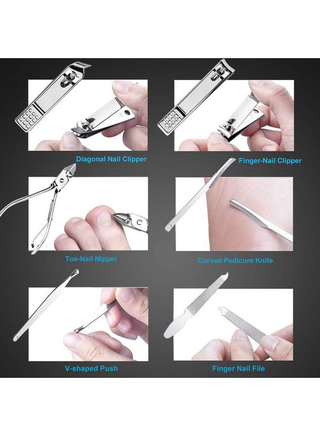 Yougai Nail Clippers Set Fingernail and Toenail Clipper Cutters, Manicure Pedicure Kit -18 Pieces Stainless Steel Professional Grooming Kits, Nail Care Tools with Luxurious Travel Case - Image 4