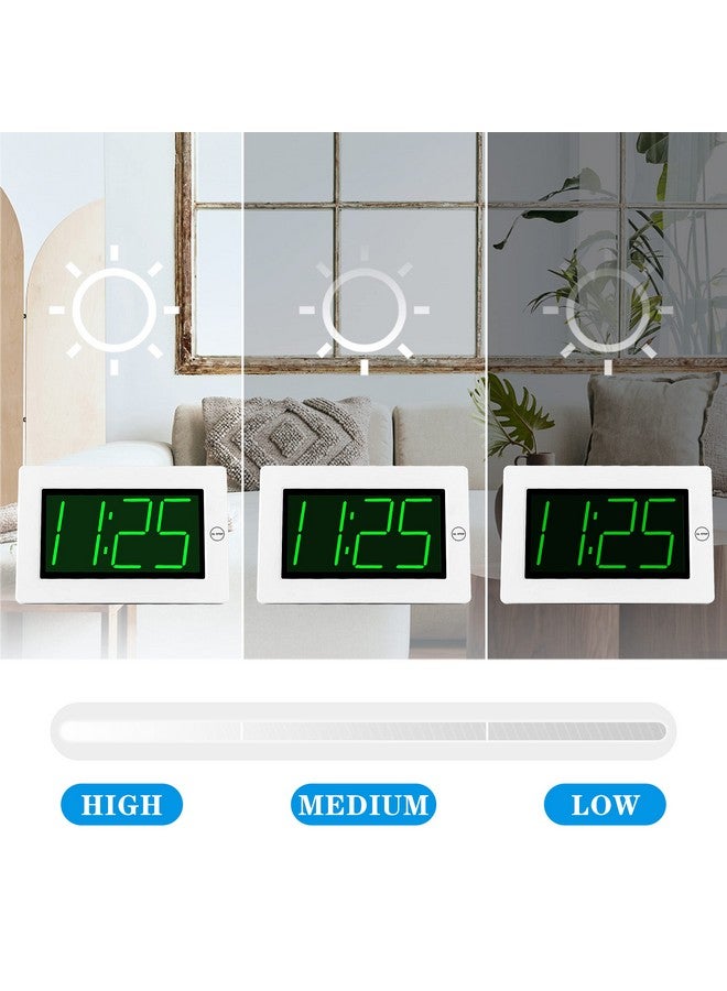 KWANWA Led Digital Clock, Alarm Clock, Wall Clock, 3" Led Digit Display, Adjustable Brightness, Auto Night Mode, Auto Alarm Volume Increasing, Wall-Mount & Table-Top, Alarm Clock For Bedroom - Image 4