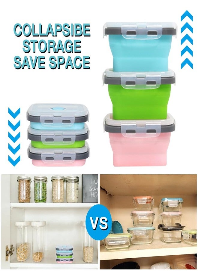 Pharamat Collapsible Silicone Food Storage Container 3 Pack, Silicone Storage Containers for Snack, Fruit(Small, 12 Oz), Stackable, Space Saving, Portion Control - Image 5
