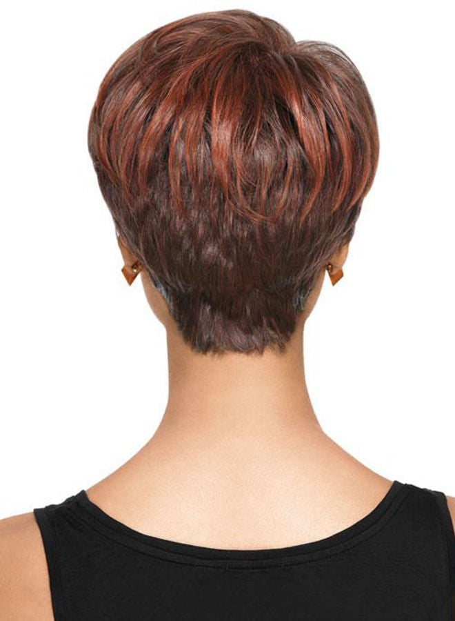 NIBEMINENT Short Curly Hair Wig Brown