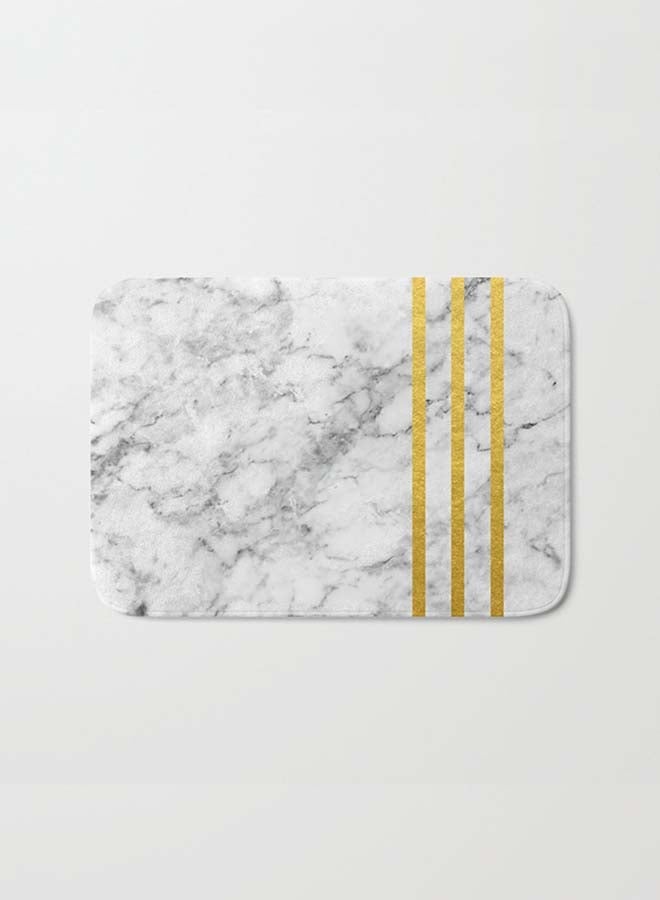 NIBEMINENT Marble Pattern Anti-Slip Doormat White/Grey/Gold 40 x 60cm