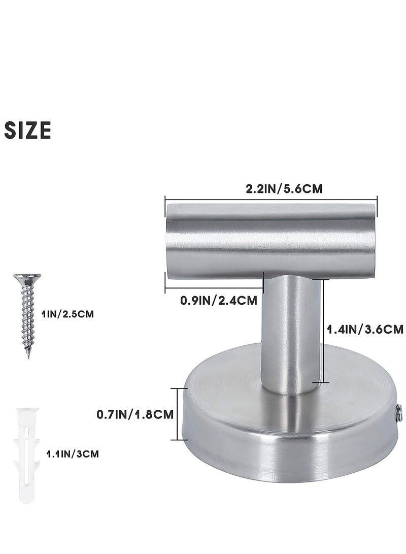 SYOSI Wall Towel Hooks Coat Hook Bathroom Robe 304 Stainless Steel Heavy Duty Door Hanger Towel Robe Clothes Cabinet Closet Sponges Hook Bathroom Bedroom Kitchen Hotel Pool 4 Packs (Silver) - Image 3