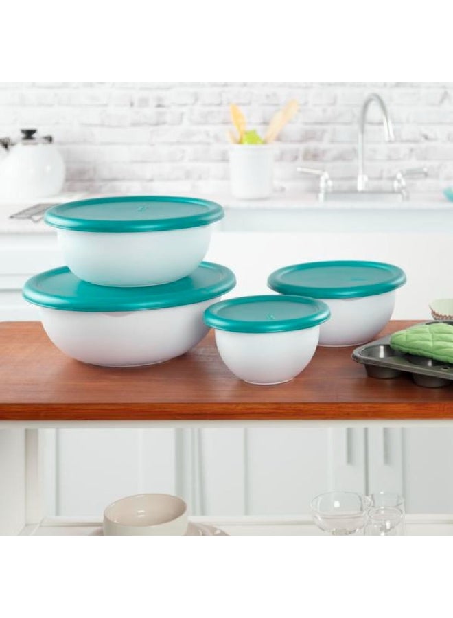ستيريليت طقم أوعية مستديرة مغطاة بالبلاستيك خالية من مادة BPA مكونة من 8 قطع أبيض وأخضر 13.97 × 32.39 × 32.39 سم 07479406 - Image 2