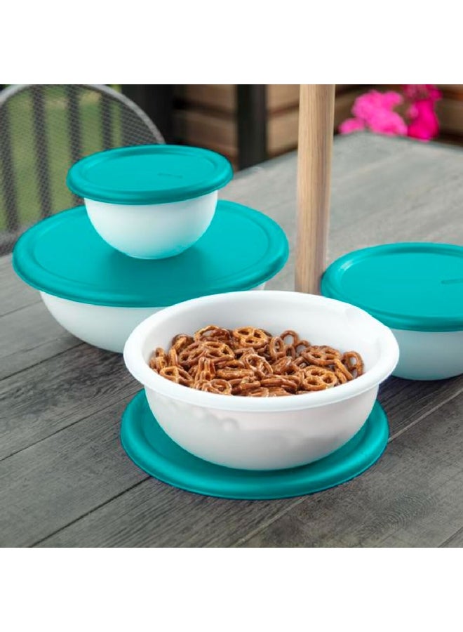 ستيريليت طقم أوعية مستديرة مغطاة بالبلاستيك خالية من مادة BPA مكونة من 8 قطع أبيض وأخضر 13.97 × 32.39 × 32.39 سم 07479406 - Image 3