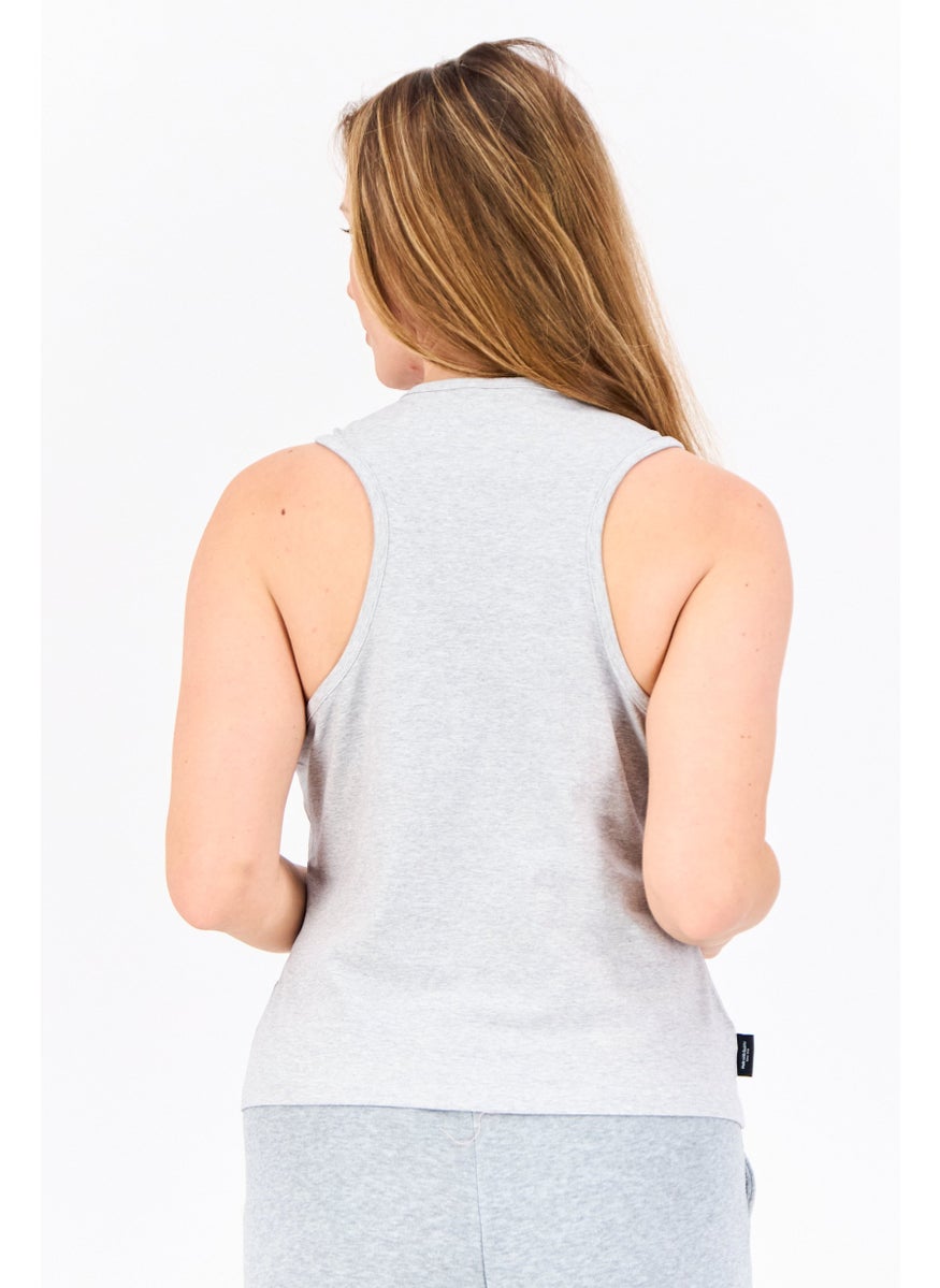 PUMA Women Sportswear Fit Sleeveless Training Tank Tops, Light Grey Heather  - Image 4
