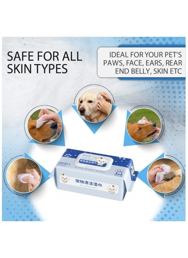 SKY-TOUCH - 3pack Dog Wipes 240pcs, Large Pet Grooming Wipes for Dogs & Cats, for full body, eye wipes, ear wipes, Paws Unscented - Image 1