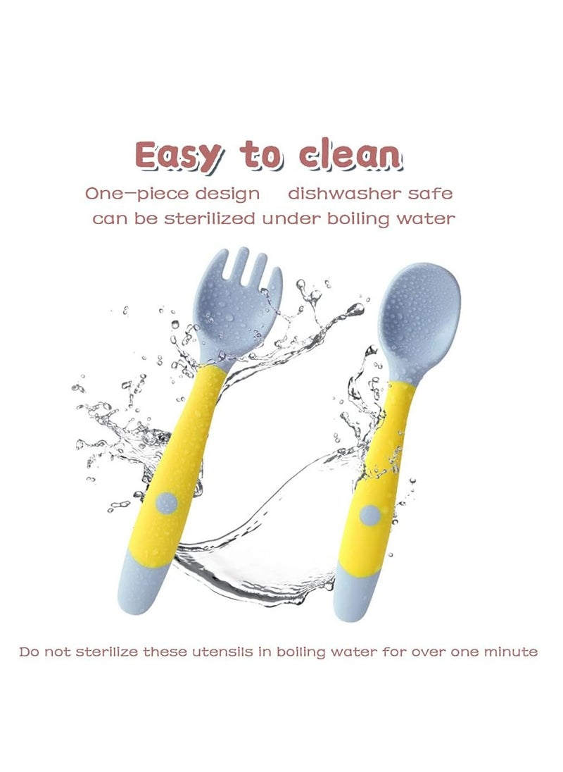 Oasisgalore - 2-Set Toddler Utensils with Travel Case, Baby Spoon and Fork Set for Self-Feeding and Training Child Tableware Travel Set - Image 1