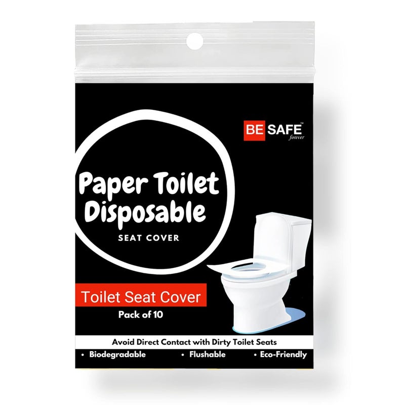BE SAFE Forever Disposable Toilet Seat Cover 10 Sheets Prevent Direct Contact Unhygienic Seats Easy to Use and Dispose Flushable Paper DTDCBK Pack of 1