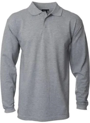 Yafta Polo Collar Gray Long Sleeve Sweatshirt Business T-Shirt