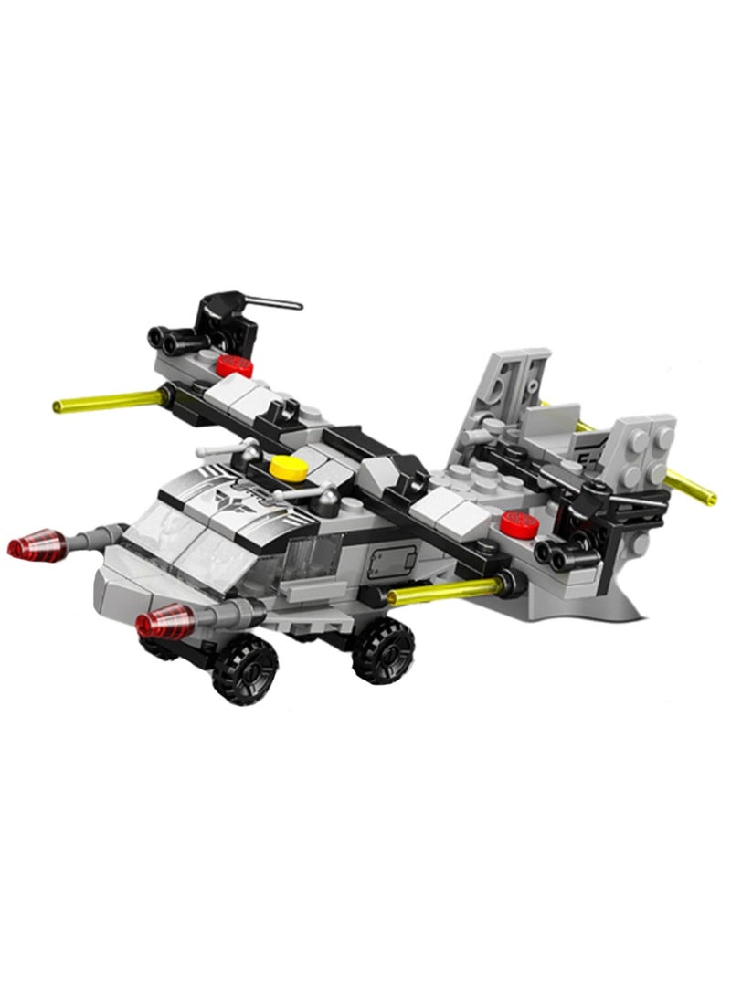Mini 6-In-1 Osprey Helicopter 117 Particle Assembly Set Toy, Building Block Assembly Game, Best Learning And Role-Playing, Suitable As A Gift For Boys And Girls Over 6 Years Old