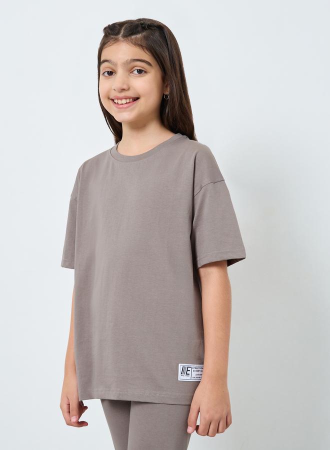 Styli Solid Oversized T-Shirt and Leggings Set - Image 2