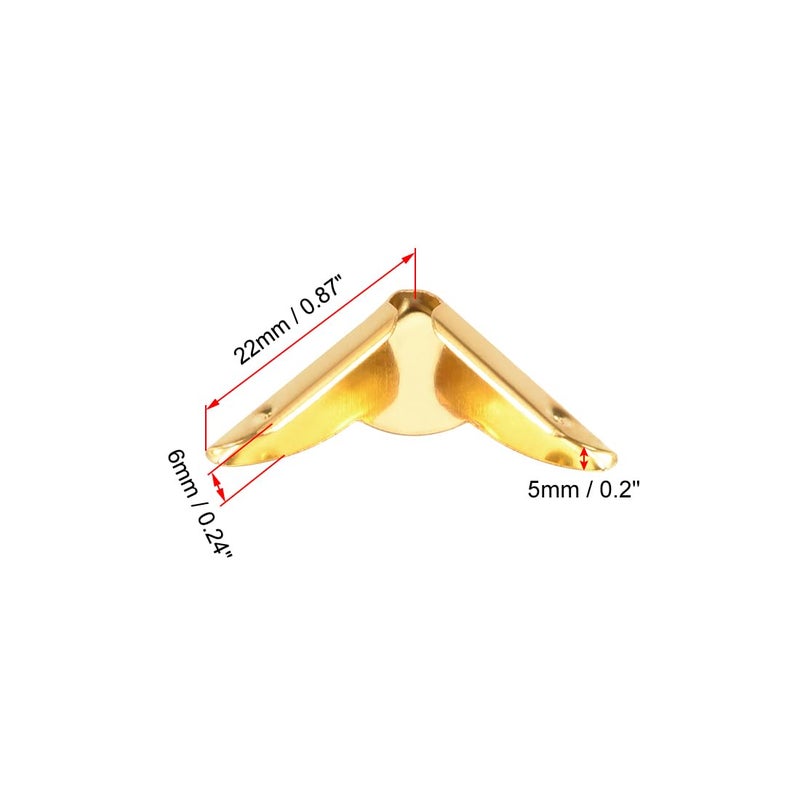 Uxcell Metal Book Corner Protectors Edge Cover Guard 22 X 22 X 6Mm Gold Tone 30Pcs - Image 2