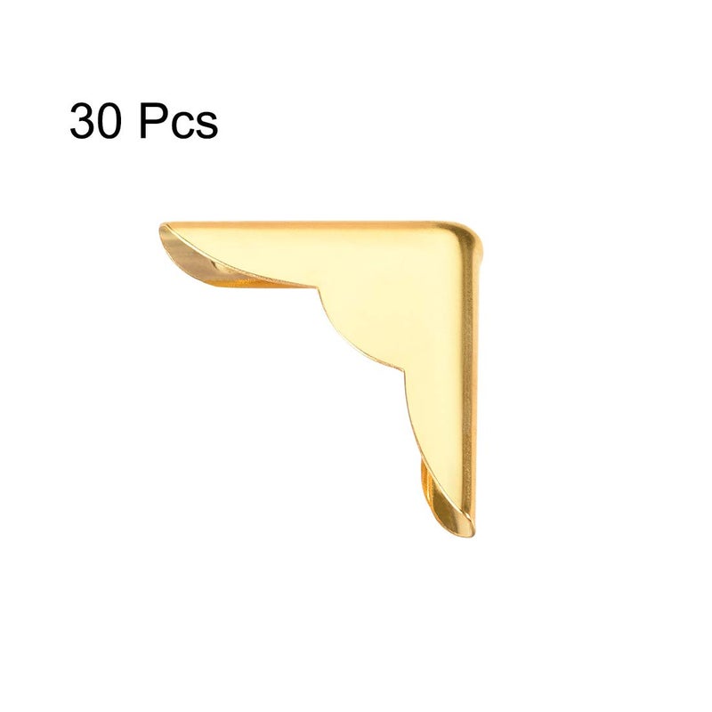 Uxcell Metal Book Corner Protectors Edge Cover Guard 22 X 22 X 6Mm Gold Tone 30Pcs - Image 3