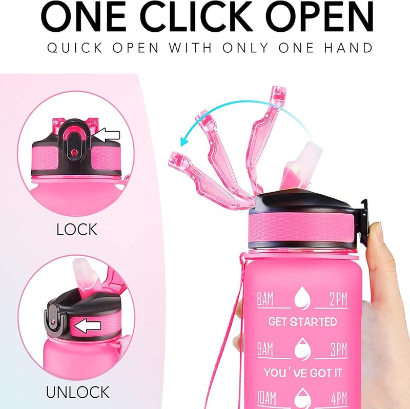 Wisedeal Mom 32 oz Water Bottle with Times Marker to Drink and Straw Carrying Strap Leakproof Tritan BPAFree Ensure You Drink Enough Water for Fitness Gym Camping Outdoor Sports - Image 4