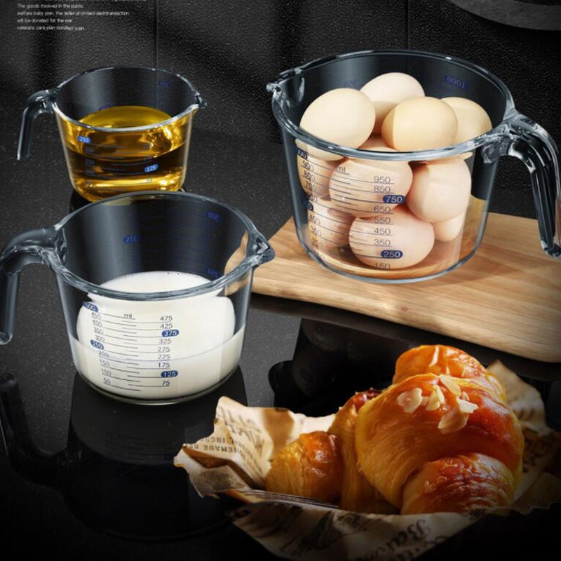 🍳 كوب قياس زجاجي مقاوم للحرارة لمستلزمات المطبخ مجموعة واحدة - Image 5