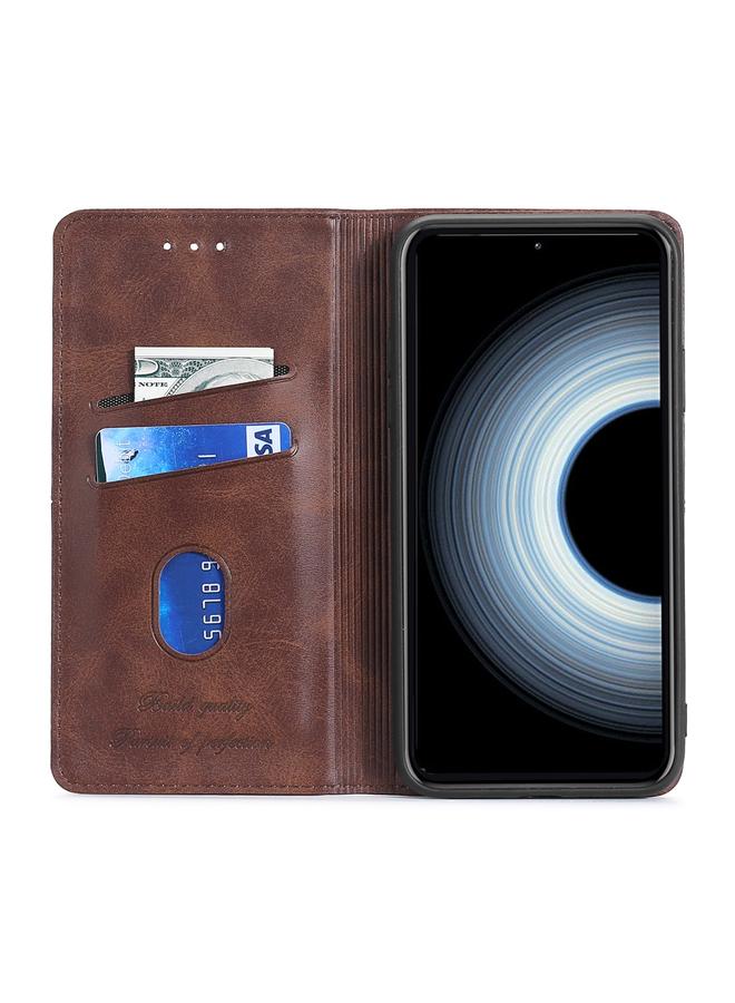 اس-توب جراب لهاتف OnePlus Ace Pro 5G جراب هاتف جلدي مغناطيسي أفقي قابل للطي من نسيج البقر - Image 3