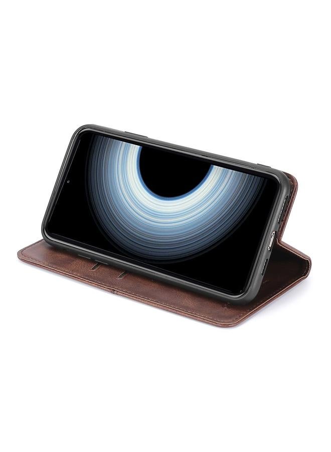 اس-توب جراب لهاتف OnePlus Ace Pro 5G جراب هاتف جلدي مغناطيسي أفقي قابل للطي من نسيج البقر - Image 4