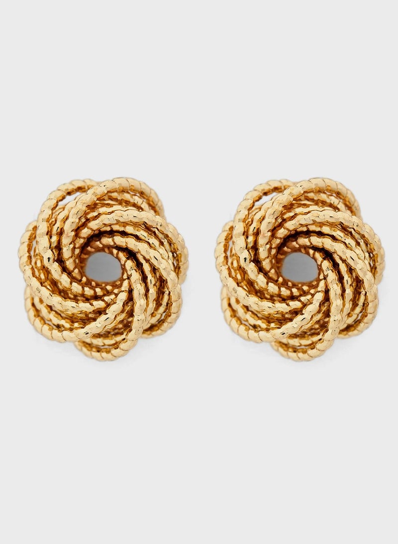 ELLA Textured Detail Stud Earrings - Image 1