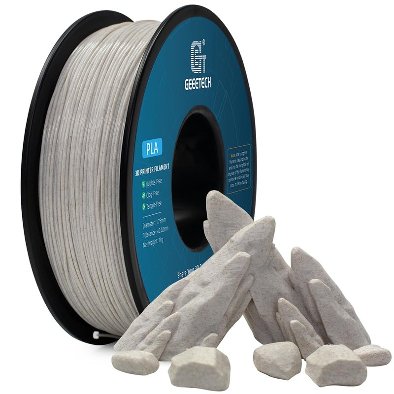 Geeetech Marble PLA Filament, 1.75mm 3D Printer Filament 1kg(2.2lbs), Dimensional Accuracy +/- 0.02 mm, Marble White-Brown Stone Color, Fit Most FDM Printer - Image 3