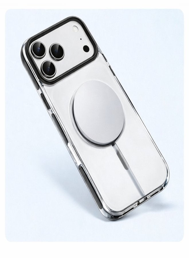 في آر كرييتيف جراب MagSafe شفاف لهاتف Apple iPhone 17 Pro Max مع إطار أسود وحدود للكاميرا، غطاء خلفي مقاوم للصدمات وشفاف - Image 5
