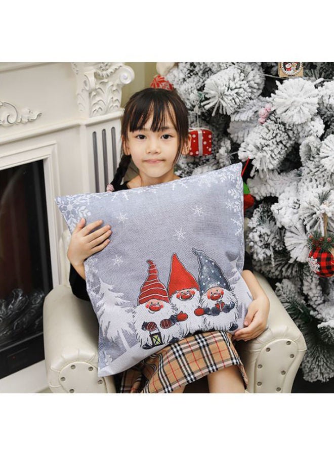 نيبمينينت غطاء وسادة ديكور مطبوع عليه رسمة أشخاص مجهولين كبار في السن رمادي/ أبيض/أحمر 45x45سم - Image 2