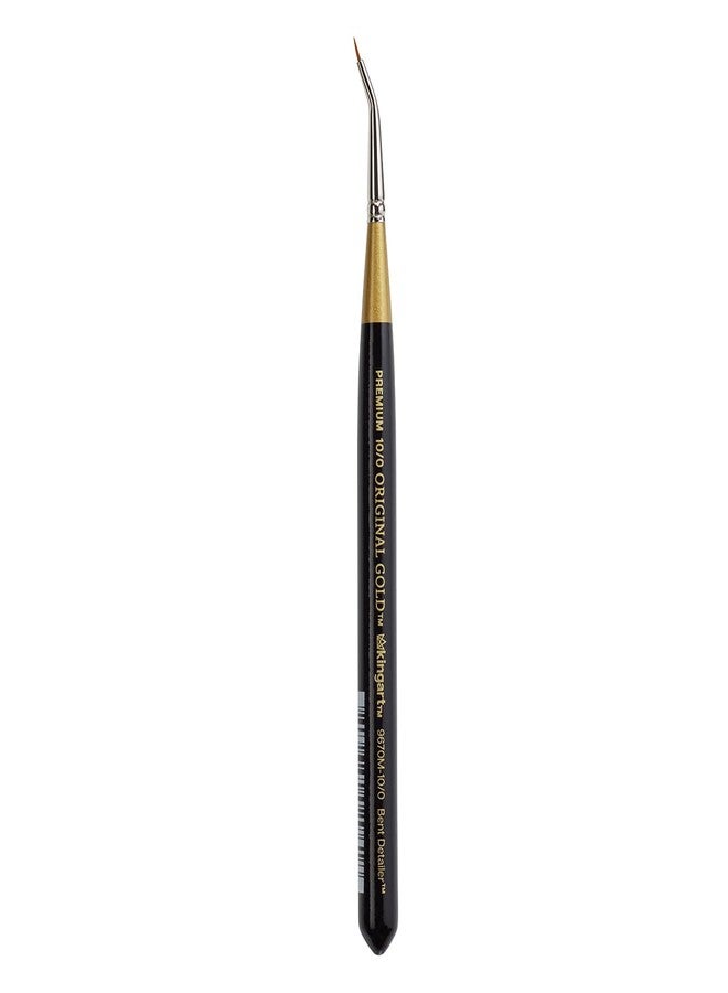 KINGART Premium Original Gold 9670M-10/0 Micro Detail TIGHTSPOT Detailer - Mini Thick Handle Series Artist Brush, Golden Taklon Synthetic Hair, for Acrylic, Watercolor, OGouache Painting, Size 10/0 - Image 5