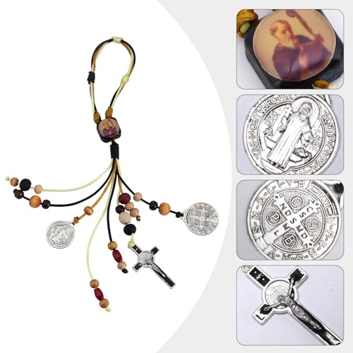 TALPGOD St Benedict Medals for Door with Saint Benedict Prayer Cards Home Protection,St Benedict Crucifix Catholic Gift Set for New Home Door Hanger Decor,Medalla De San Benito,Escapularios Catolicos - Image 3