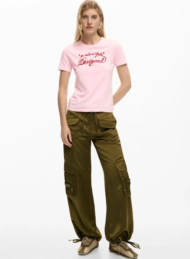 ديسيجوال قميص حياكة بأكمام قصيرة