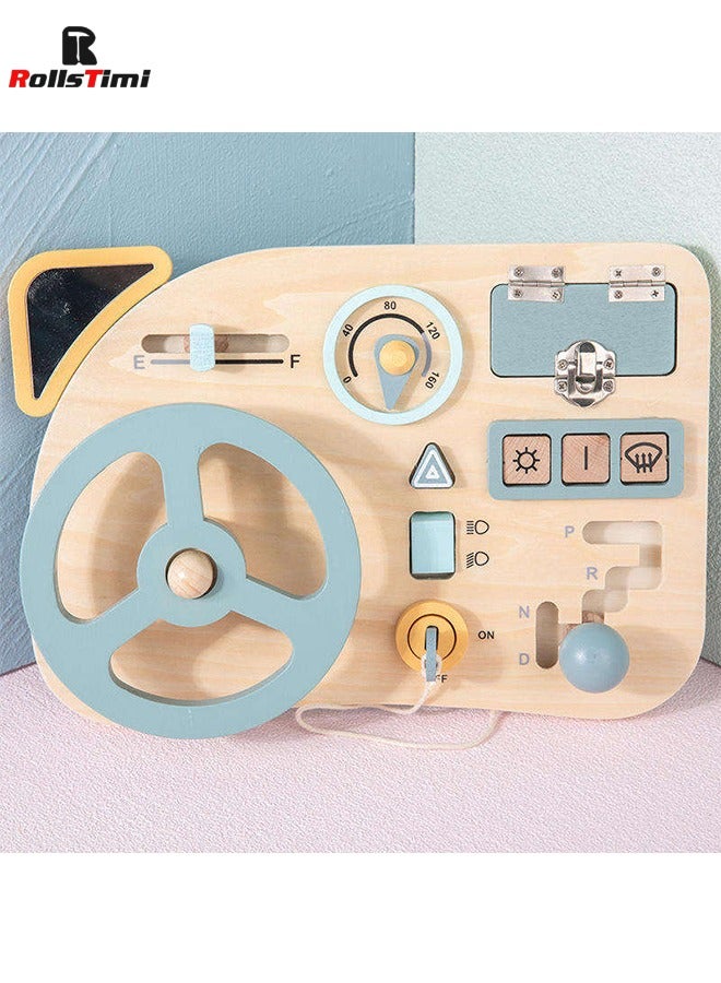 رولستيمي عجلة القيادة مشغول مجلس الأطفال مشغول مجلس الأطفال تعلم اللعب أداة الاطفال لعب الأطفال التدريب اللعب خشبية الحسية الأطفال اليد تعمل اللعب أداة الحسية مجلس - Image 1