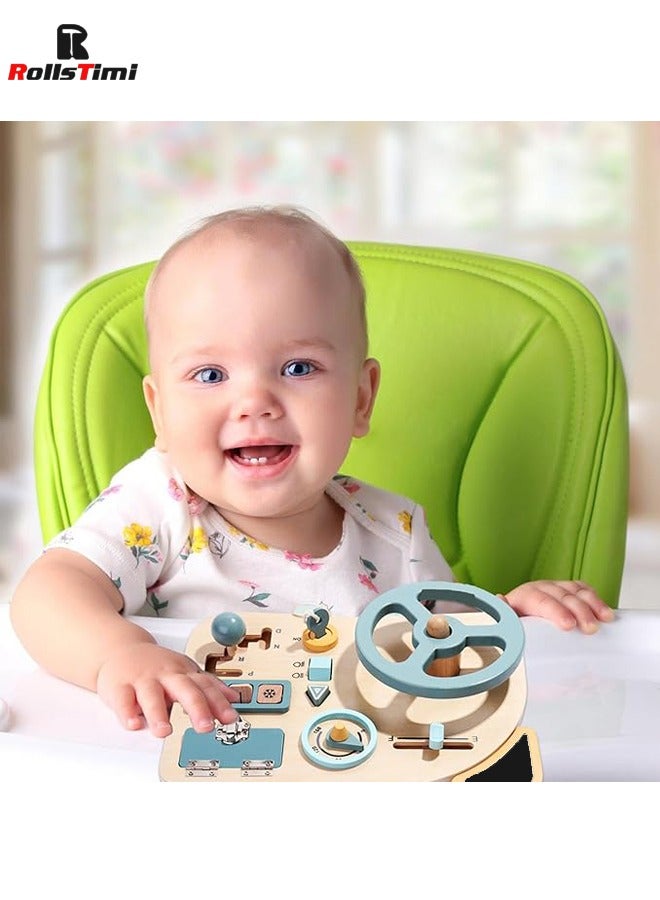 رولستيمي عجلة القيادة مشغول مجلس الأطفال مشغول مجلس الأطفال تعلم اللعب أداة الاطفال لعب الأطفال التدريب اللعب خشبية الحسية الأطفال اليد تعمل اللعب أداة الحسية مجلس - Image 4
