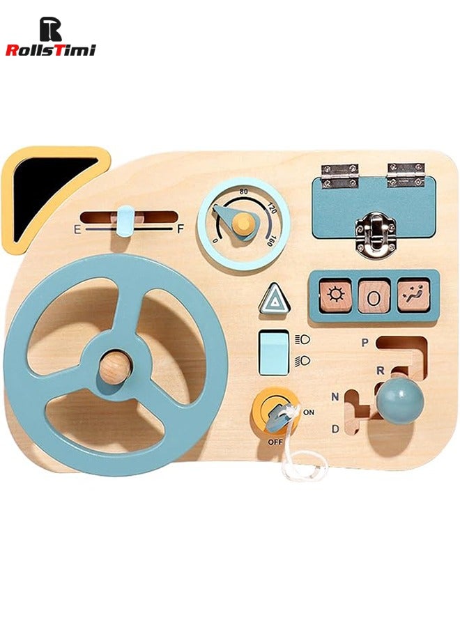 رولستيمي عجلة القيادة مشغول مجلس الأطفال مشغول مجلس الأطفال تعلم اللعب أداة الاطفال لعب الأطفال التدريب اللعب خشبية الحسية الأطفال اليد تعمل اللعب أداة الحسية مجلس - Image 3