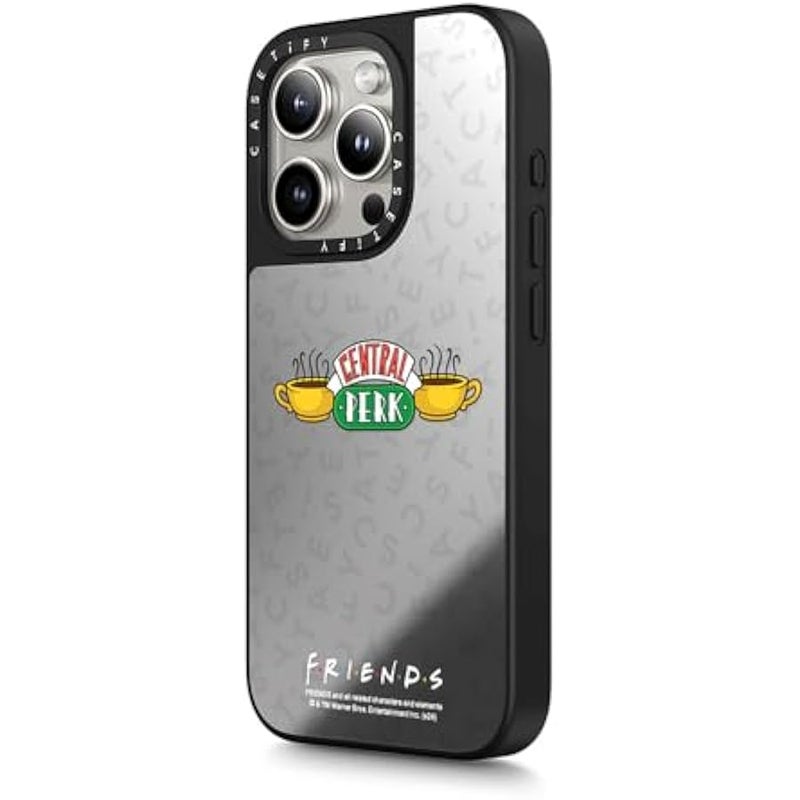 Casetify Mirror iPhone 15 Pro Max Case 【Friends Co-Lab / 4.9ft Drop Protection/Compatible with Magsafe】 - Central Perk - Silver on Black - Image 5