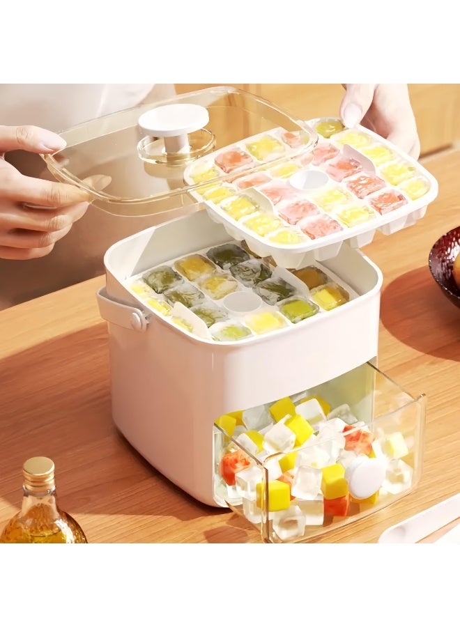 كيلا صينية مكعبات ثلج فاخرة - صينية ثلج للفريزر، قالب ثلج، صانع ثلج للمشروبات، الويسكي، البيرة، الكوكتيل، القهوة، تصميم غطاء شفاف محكم الغلق للحفاظ على الثلج نظيفًا، مع ملقط و2 صينية ثلج للتخزين - Image 5